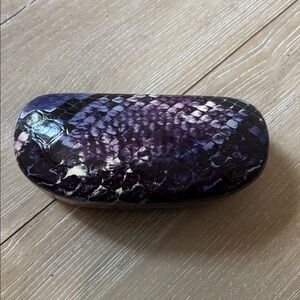 L. Durand Purple Snakeskin Large Sunglasses Case